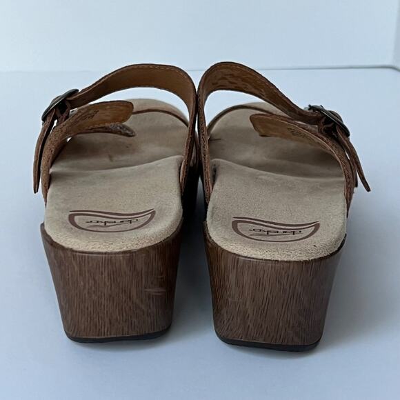 Dansko Sophie Sandals 9.5 Wedge Leather Clogs 40 Iridescent Neutral Boho Wedges - Picture 11 of 16